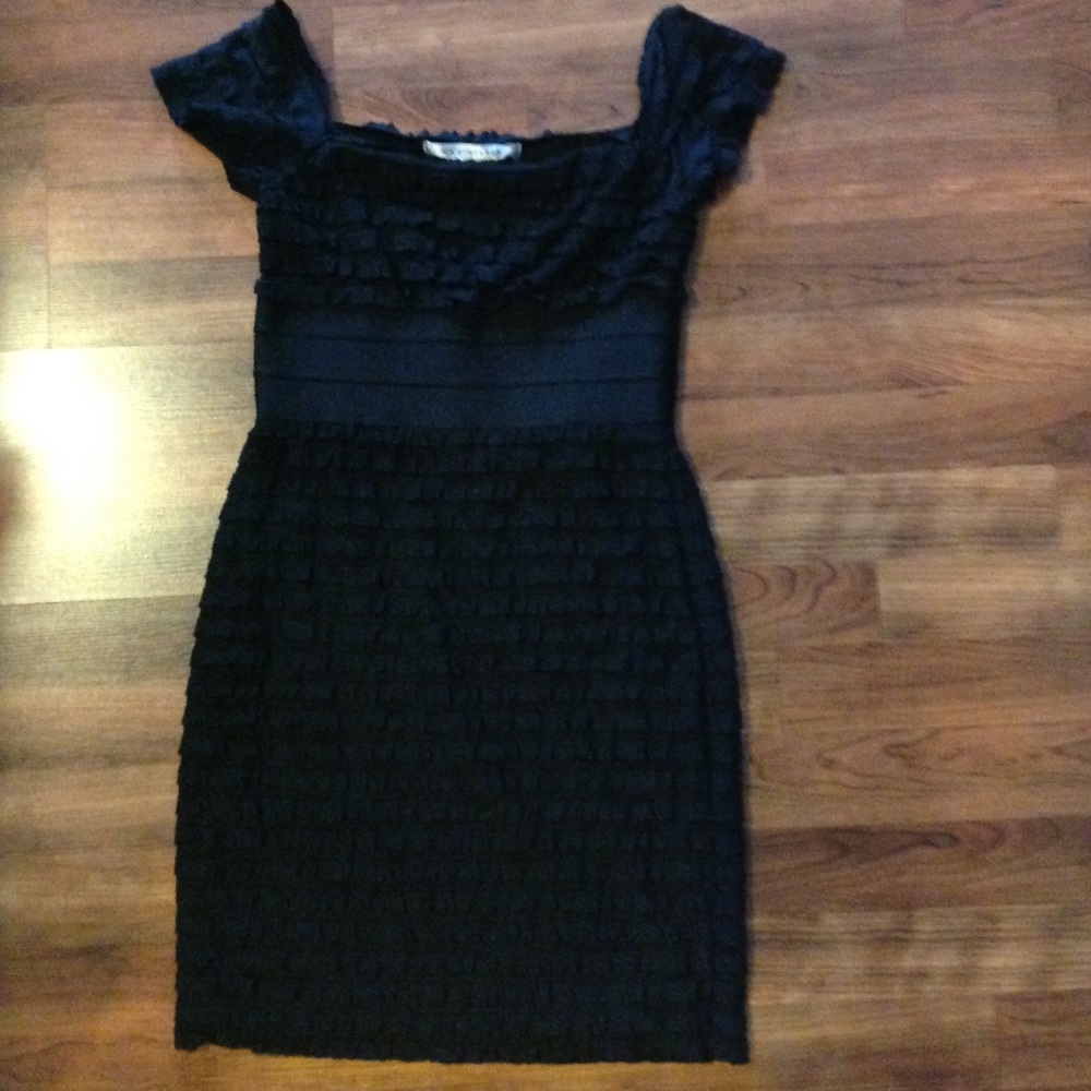 Max Studio Black Tiered Ruffled Dress